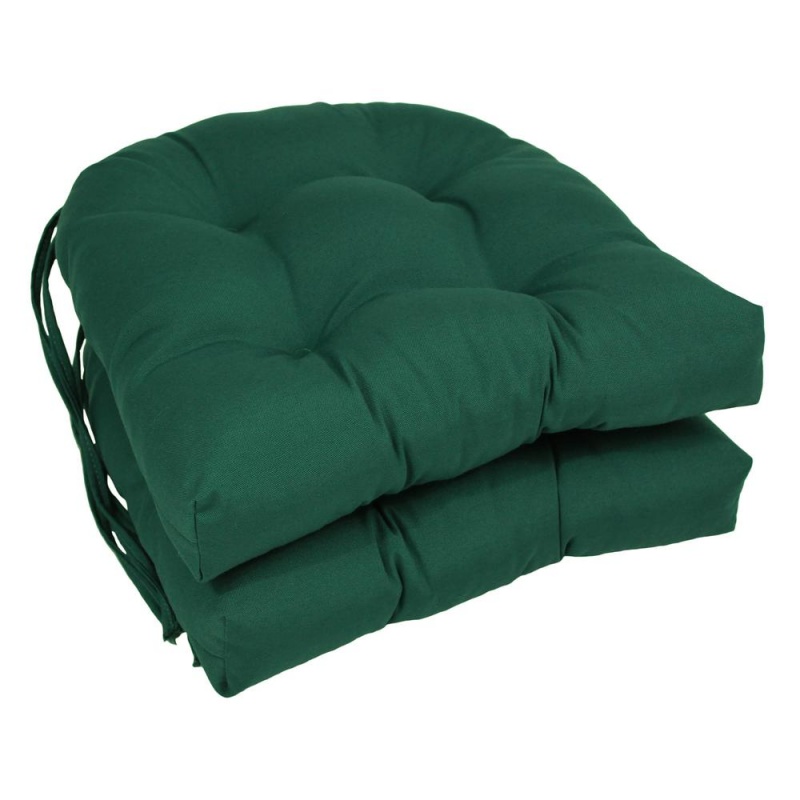 16-Inch Solid Twill U-Shaped Tufted Chair Cushions (Set Of 2)