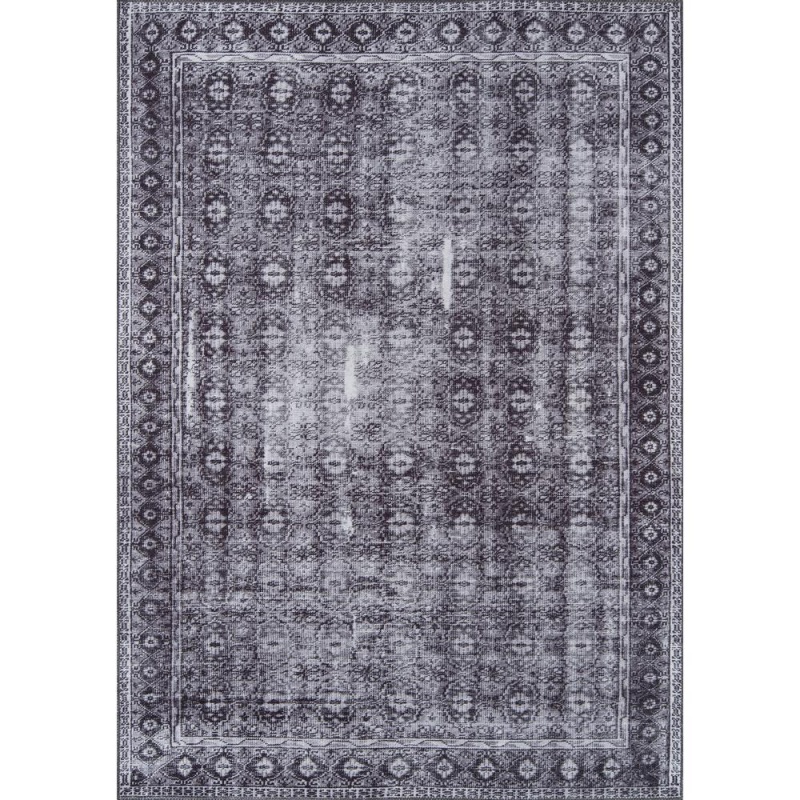 Traditional Rectangle Area Rug, Charcoal, 3' X 5'