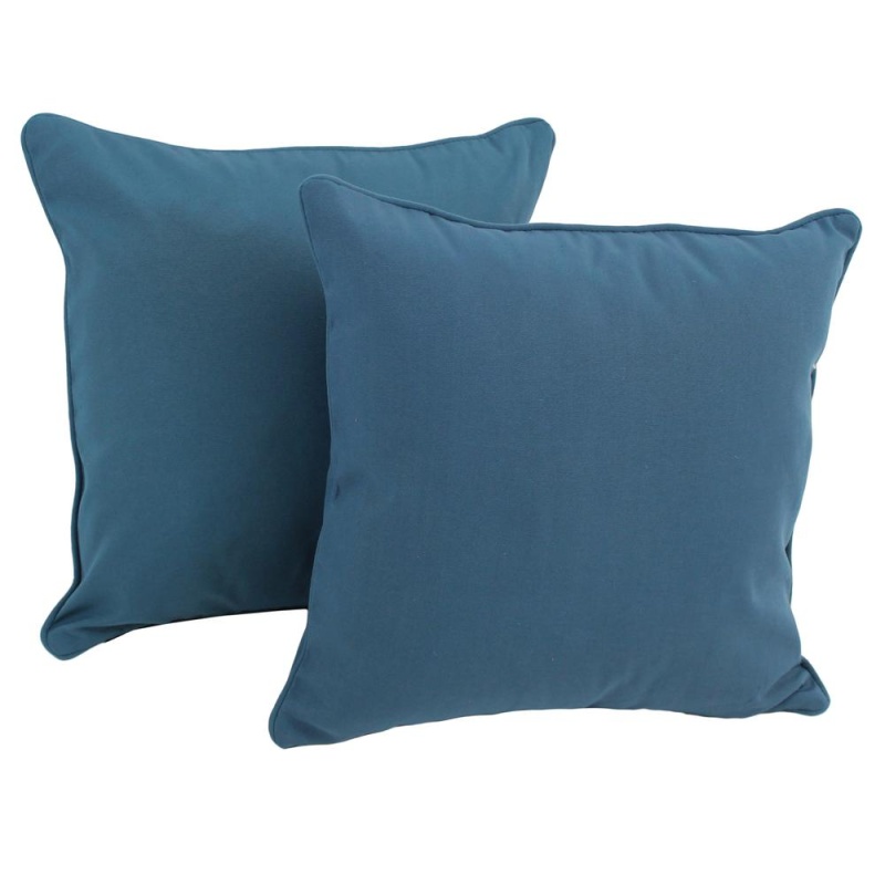 18-Inch Double-Corded Solid Twill Square Throw Pillows With Inserts (Set Of 2) 9810-Cd-S2-Tw-In