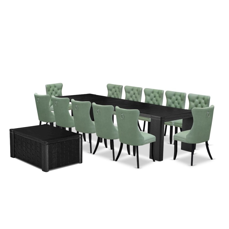 14-Piece Dining Room Table Set A Rectangular Kitchen Table With A Coffee Table
