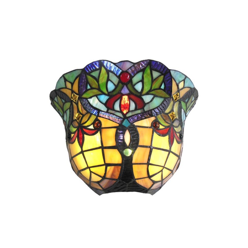 Bertram Tiffany-Style 1 Light Victorian Indoor Wall Sconce 12" Shade