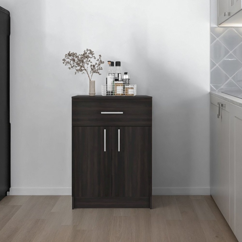 Pantry Cabinet 33" H With Top Drawer and Interior Shelves