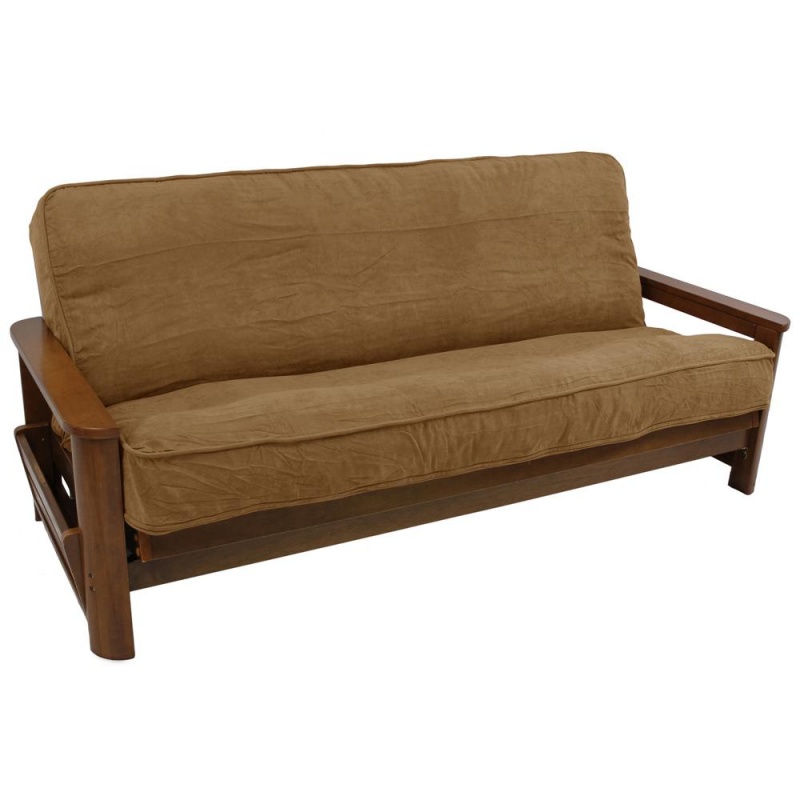 Solid Microsuede Double Corded 8 to 9-Inch Full Futon Cover