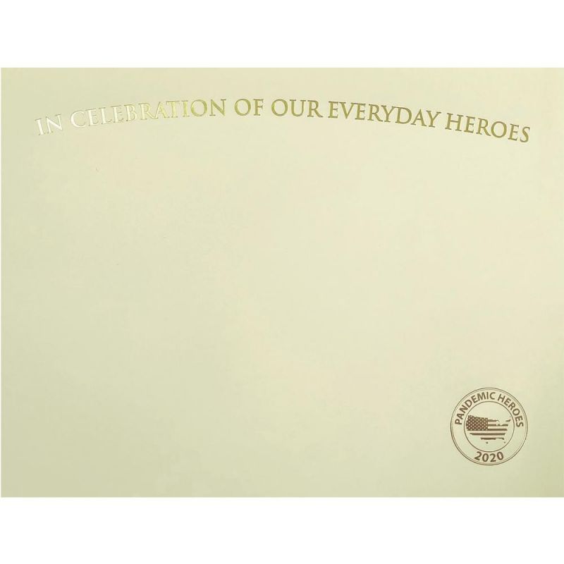 St. James® Premium-Weight Certificates - 65 Lb - "Everyday Heroes" - 8.5" X 11" - Inkjet, Laser Compatible - Ivory, Gold Foil - 25 / Pack - Taa Compliant
