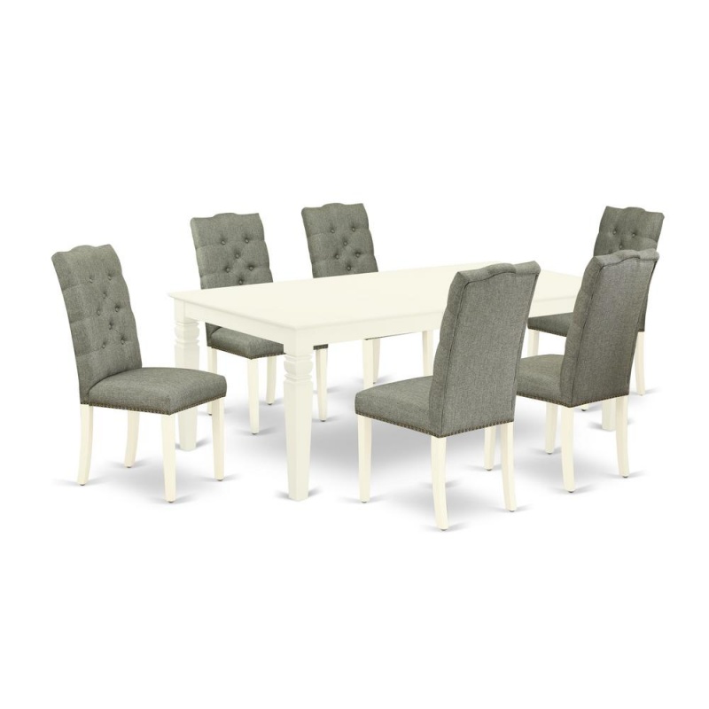 Dining Room Set Linen White, Weel7-Whi-07