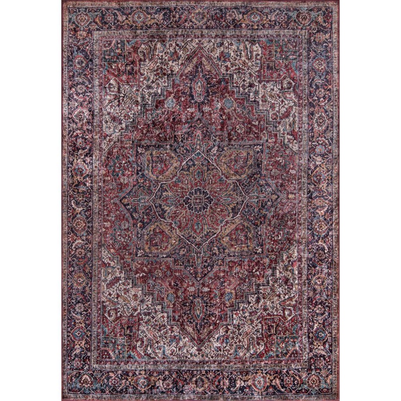 Traditional Rectangle Area Rug, Burgundy, 5' X 8'