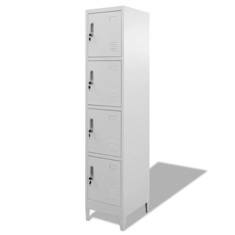 Vidaxl Locker Cabinet With 4 Compartments 15"X17.7"X70.9"