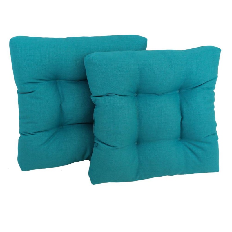 19-Inch Squared Spun Polyester Tufted Dining Chair Cushion (Set Of Two)