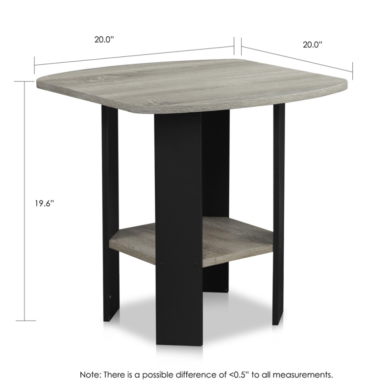 Simple Design End/Side Table, Oak Grey/Black