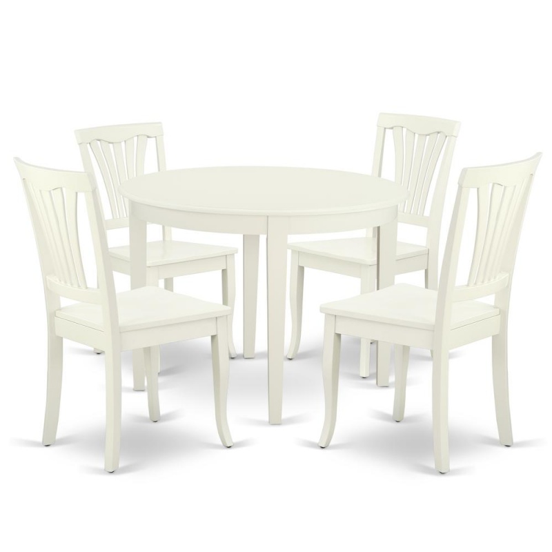 East West Furniture Linen White Dining Room Set