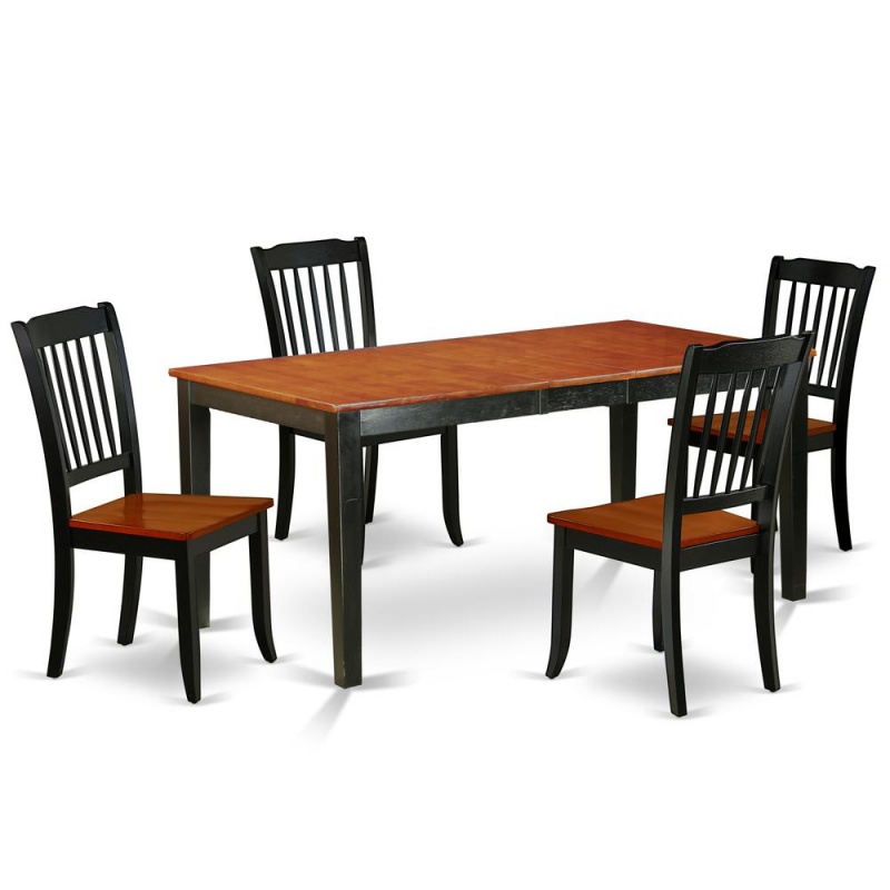 Dining Room Set Black & Cherry, Nida5-Bch-w