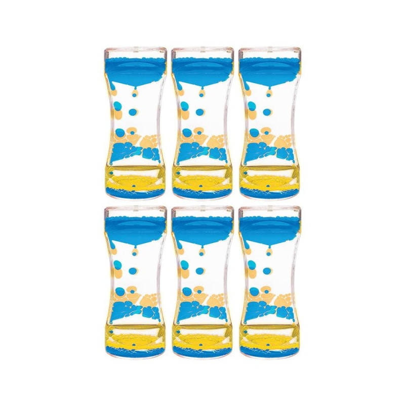 Blue & Yellow Liquid Motion Bubbler, Pack of 6