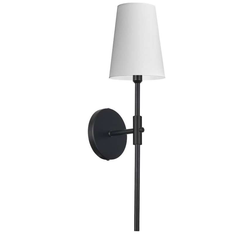 1 Light Incandescent Wall Light with White Shade