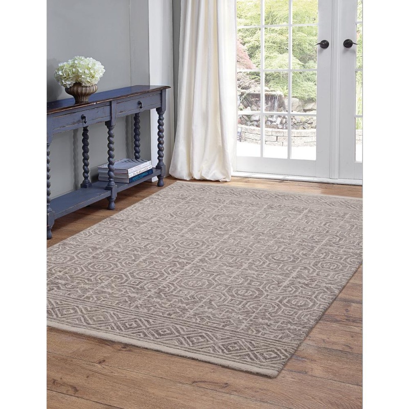 Everest Chione Grey And Ivory Area Rug, 5' X 8'