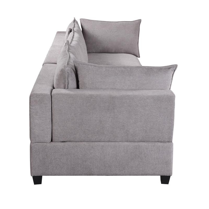 Madison Light Gray Fabric Sofa Loveseat Living Room Set