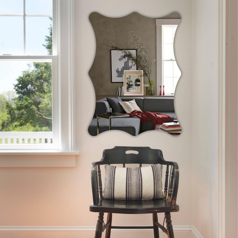 Chloe's Reflection Verical/Horizontal Hanging Rectangle Shaped Frameless Wall Mirror 32" Height