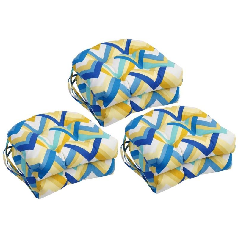 16-Inch Spun Polyester Outdoor U-Shaped Tufted Chair Cushion