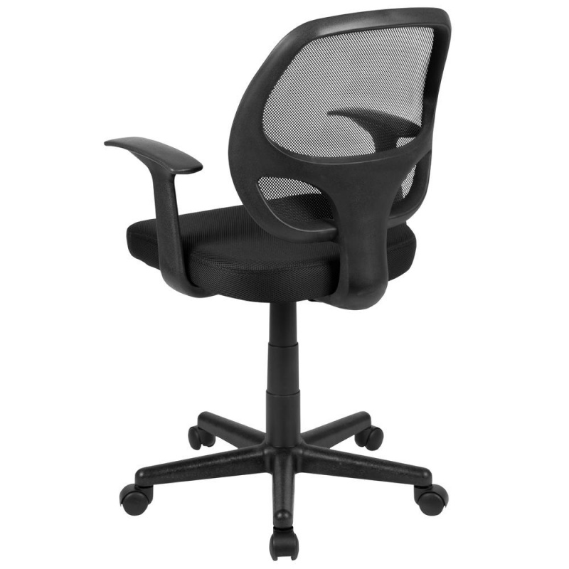 Flash Fundamentals Mid-Back Black Mesh Swivel Ergonomic Task Office Chair With Arms, Bifma Certified