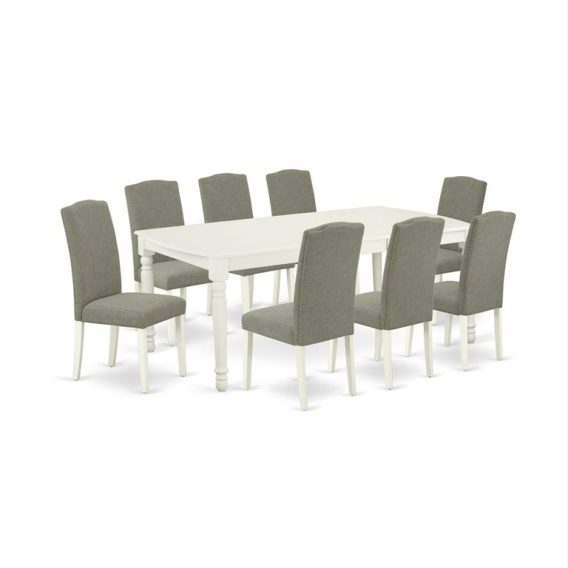 Dining Room Set Linen White, Doen9-Lwh-06