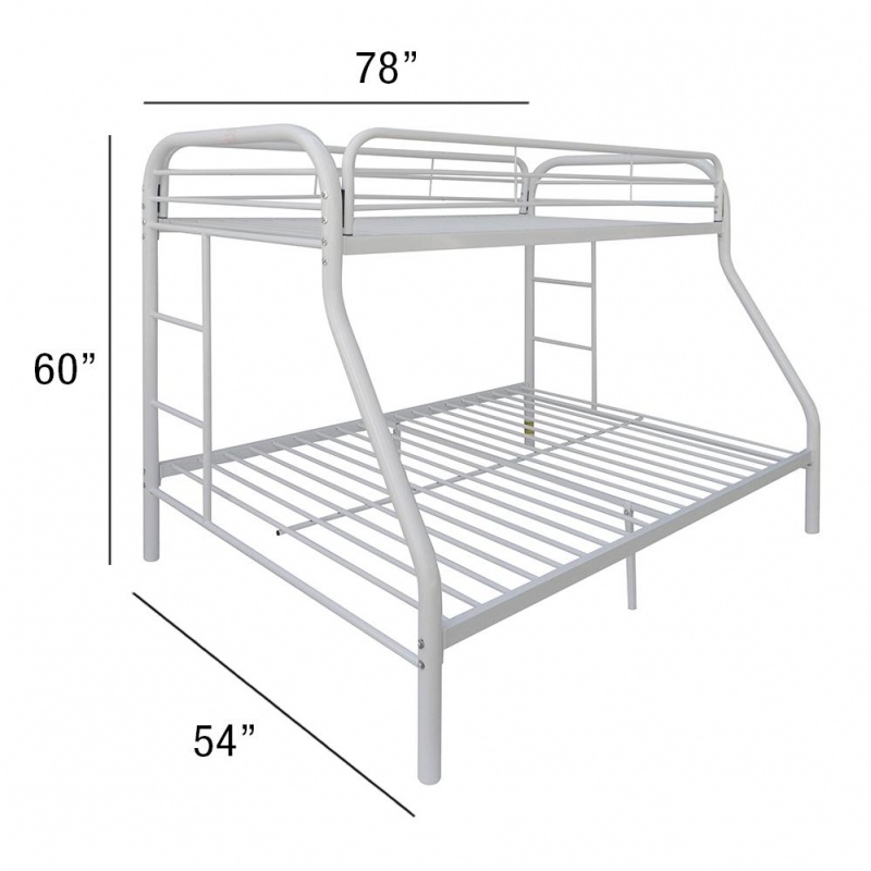 Tritan Twin/Full Bunk Bed, White