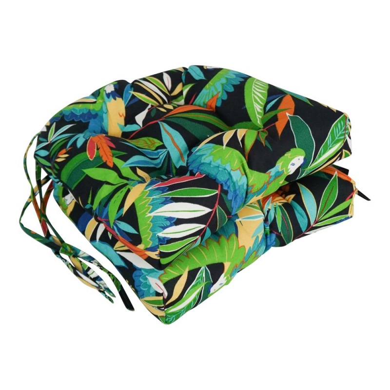 16-Inch Outdoor Spun Polyester U-Shaped Tufted Chair Cushions (Set Of 2)