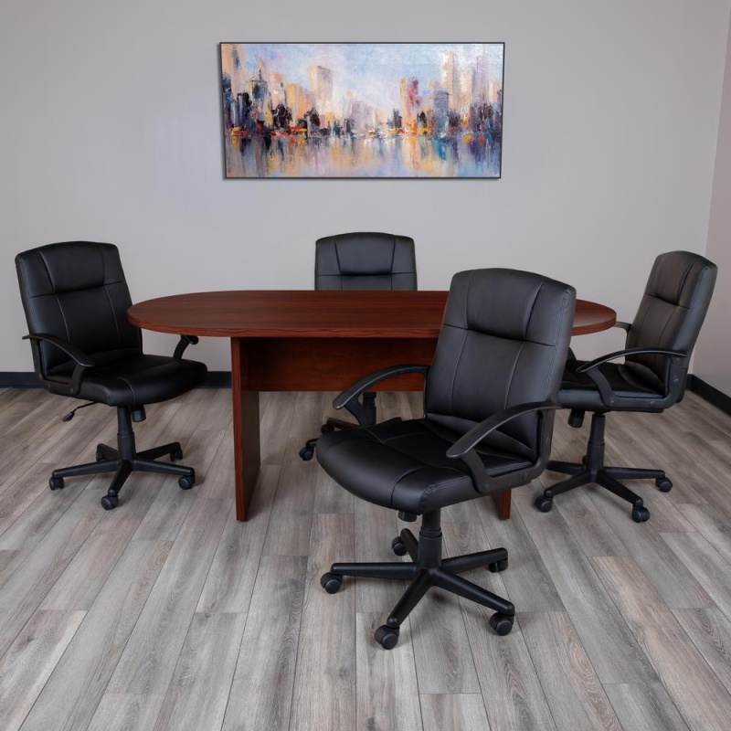 6 Foot (72 Inch) Oval Conference Table In Mahogany