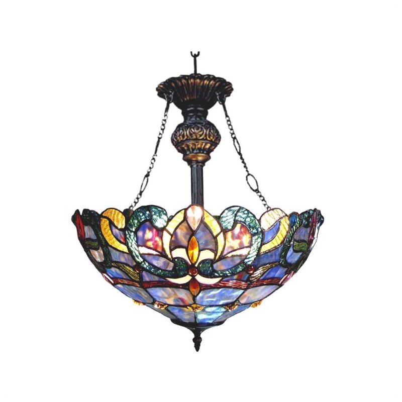 Rush Lamp Invert Nora Victorian 2 Light Inverted Ceiling Pendant by Chloe Lighting