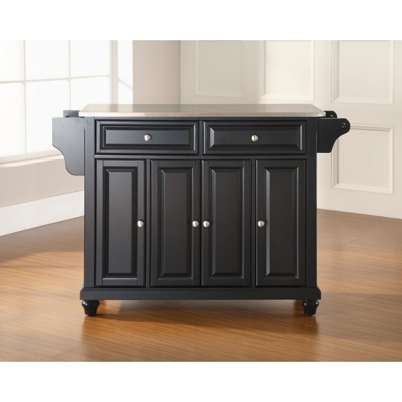 Cambridge Stainless Steel Top Full Size Kitchen Island/Cart Black/Stainless Steel