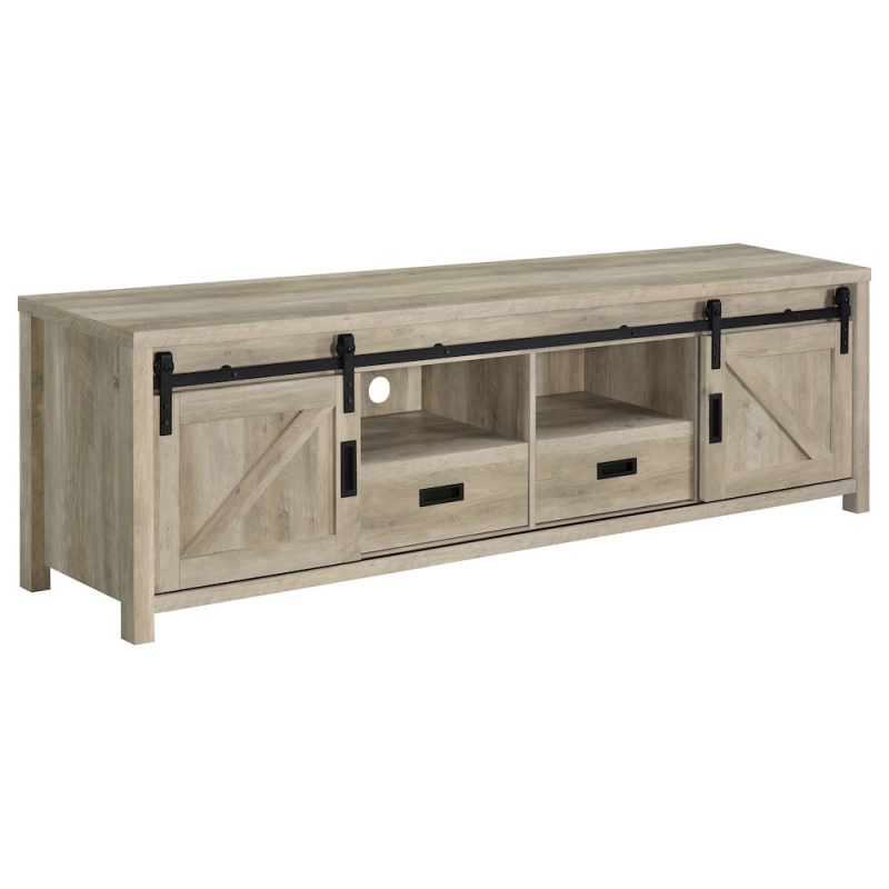 Madra 2-Door Engineered Wood 79" Tv Stand Distressed Pine