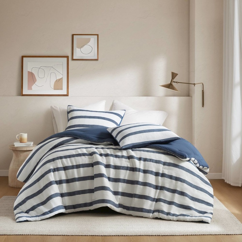 Merritt Yarn-Dyed Striped Comforter, Blue Color