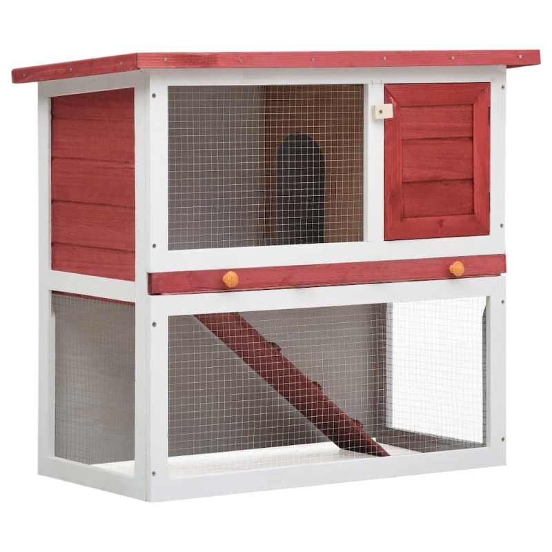 Rabbit Hutch Red Pine Wood Large Durable Rabbit Hutch