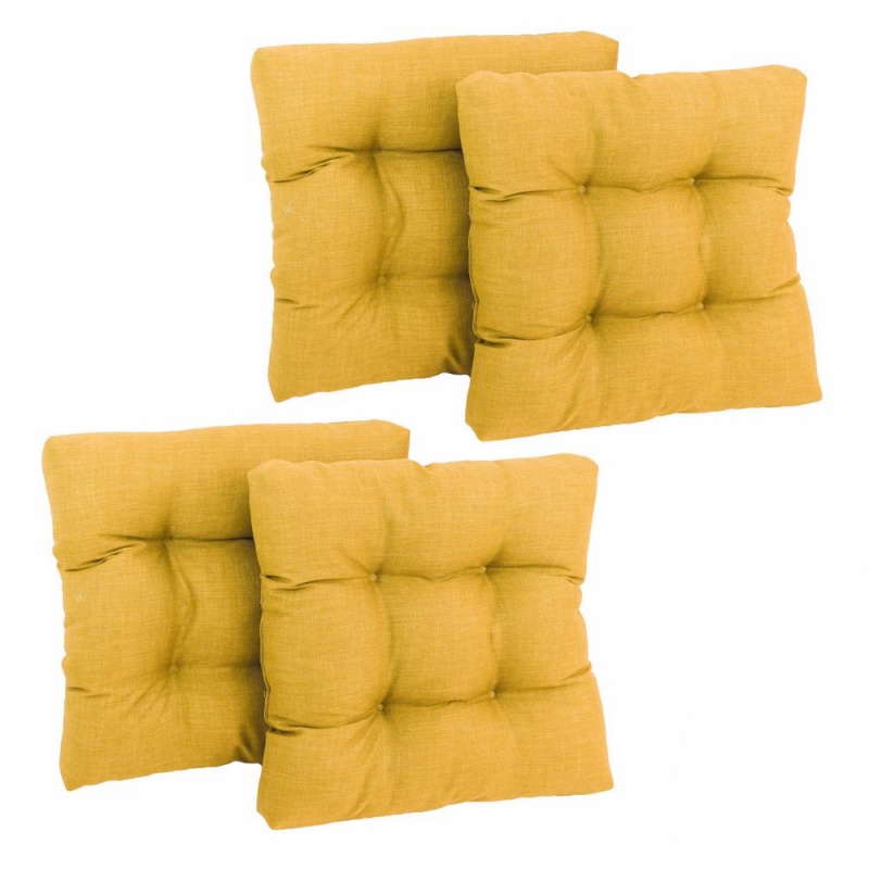 19-Inch Squared Spun Polyester Tufted Dining Chair Cushion (Set Of Four)