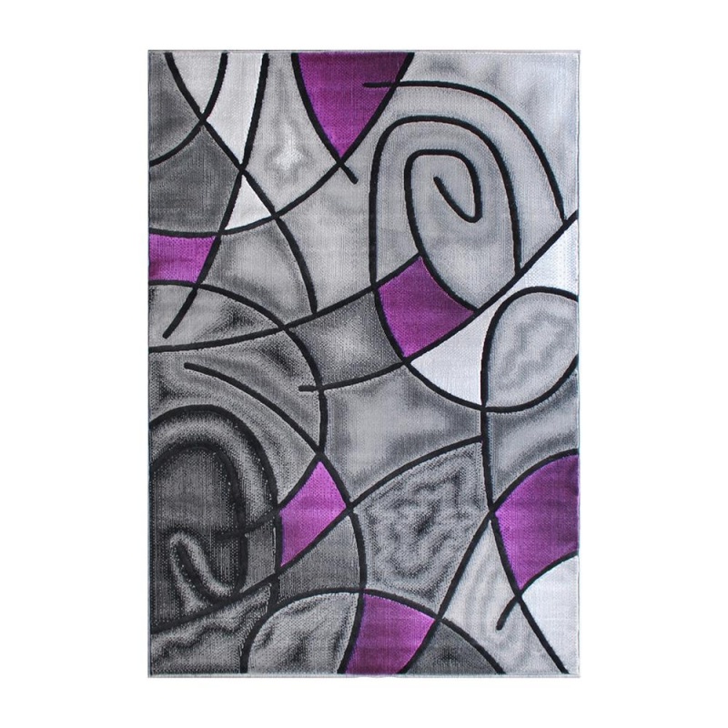 3' X 5' Purple Abstract Area Rug - Olefin Rug