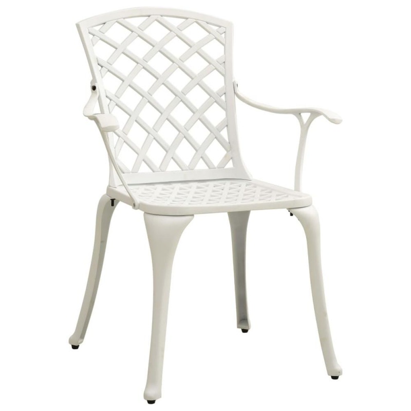 Vidaxl Garden Chairs 2 Pcs Cast Aluminum White 5574