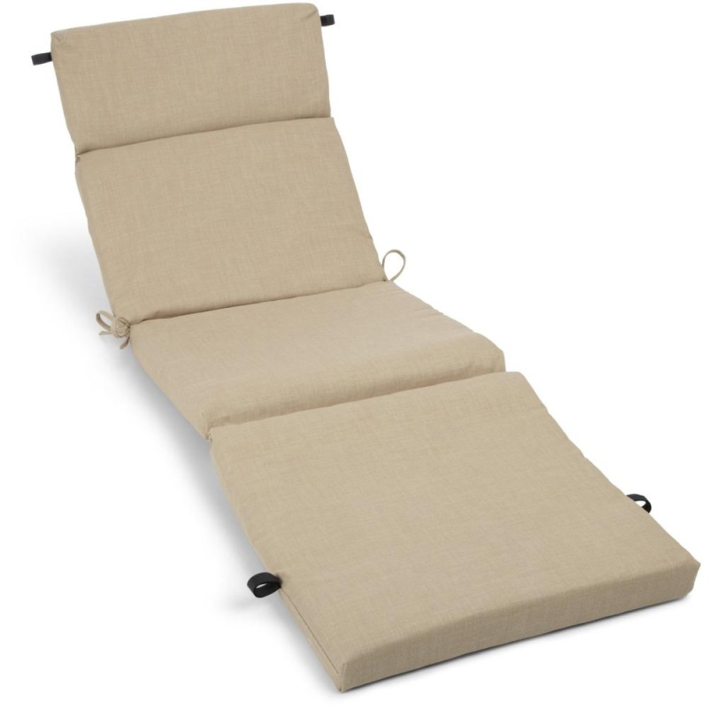 72-Inch By 24-Inch Solid Polyester Outdoor Chaise Lounge Cushion