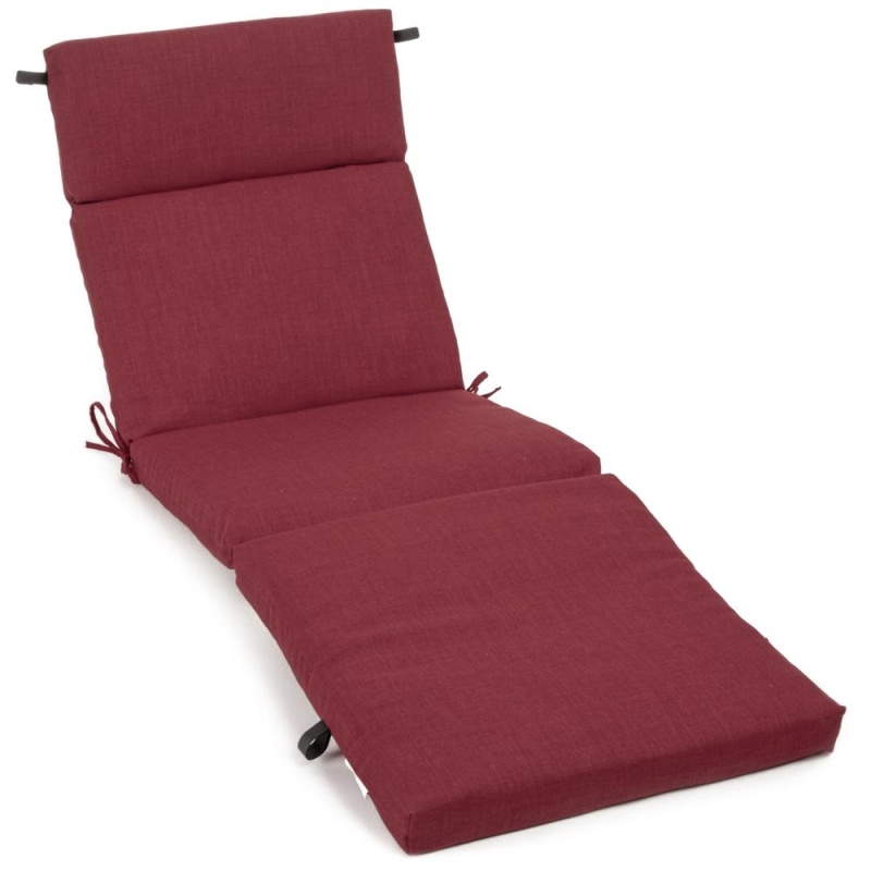 72-Inch By 24-Inch Solid Polyester Outdoor Chaise Lounge Cushion