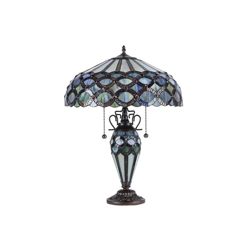 Prisma Tiffany-Style 3 Light Double Lit Table Lamp 18" Shade