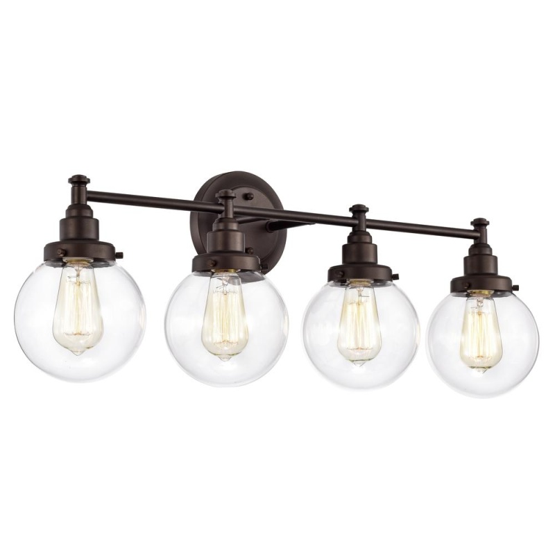 Chloe Lighting Milo Transitional 4 Light Oil Rubbed Bronze Bath Vanity Fixture 30" Wide