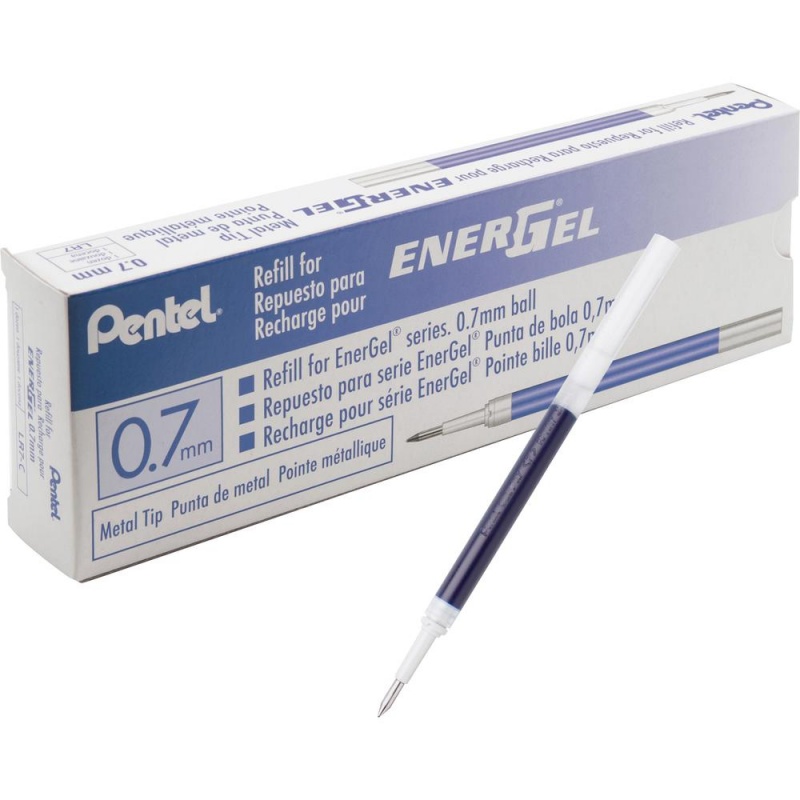 Energel Liquid Gel Pen Refill - 0.70 Mm Point - Blue Ink - Smudge Proof, Quick-Drying Ink, Glob-Free, Smooth Writing - 12 / Box