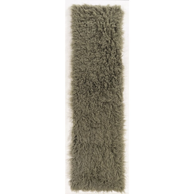 New Flokati 1400Gram Olive 2.4X8.6 Rug
