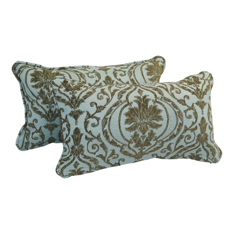 18-Inch Double-Corded Patterned Jacquard Chenille Rectangular Throw Pillows With Inserts (Set of 2)