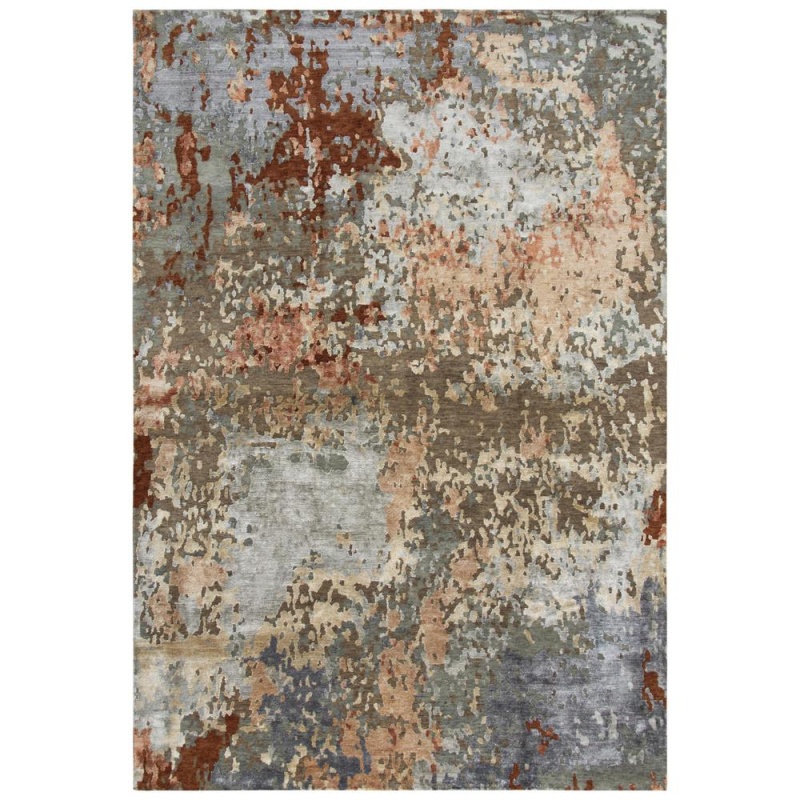 Hand Knotted Cut Pile Wool/Viscose Rug, 8' x 10'