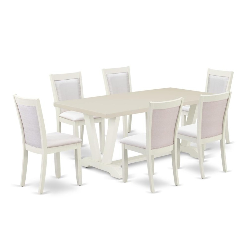 East West Furniture 7-Piece Dining Table Set