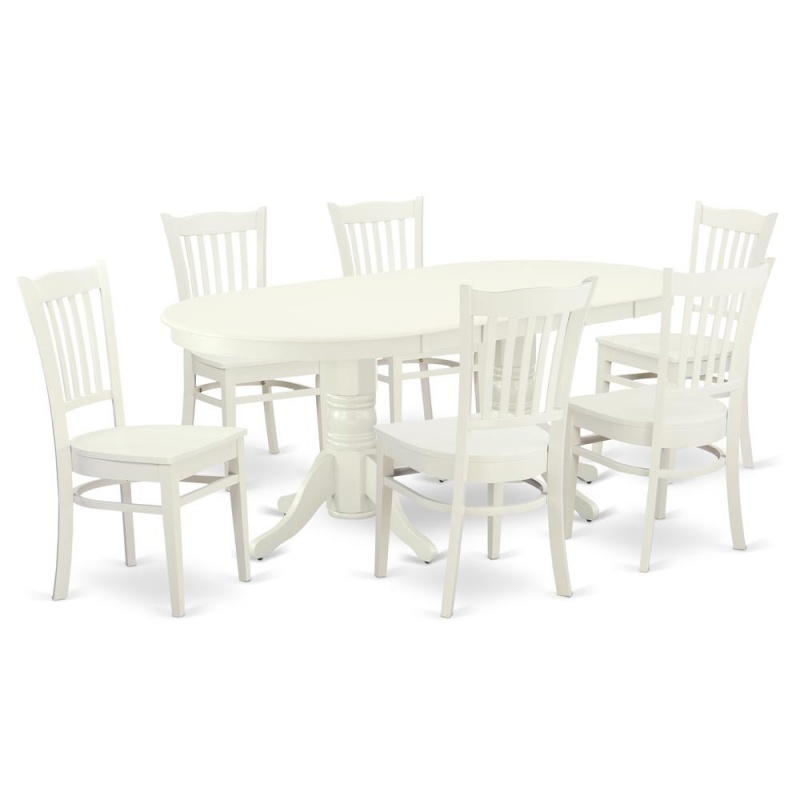 Dining Room Set Linen White, Vagr7-Lwh-w