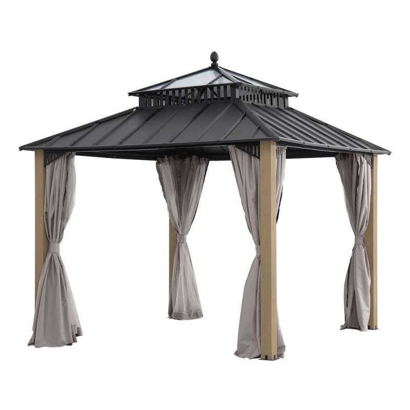 10 Ft. X 10 Ft. Kingston Extra-Tall, Wide Hardtop Wood Gazebo