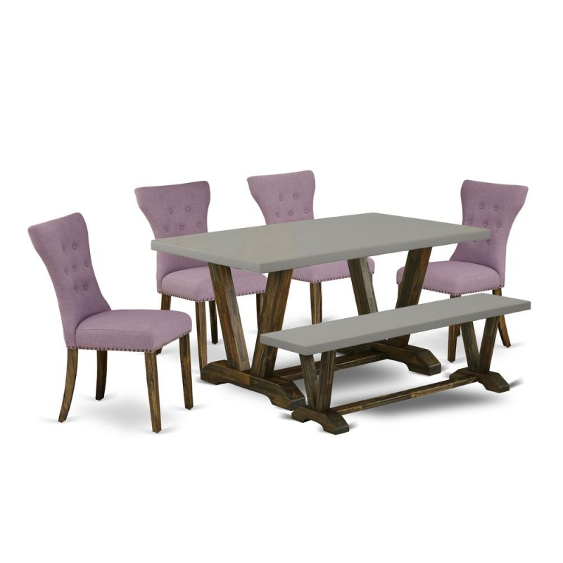 East West Furniture 6-Piece Dining Set