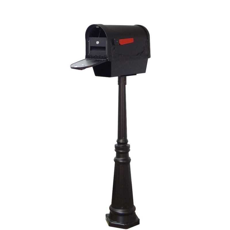 Floral Curbside Mailbox With Newspaper Tube With Direct Burial Kit