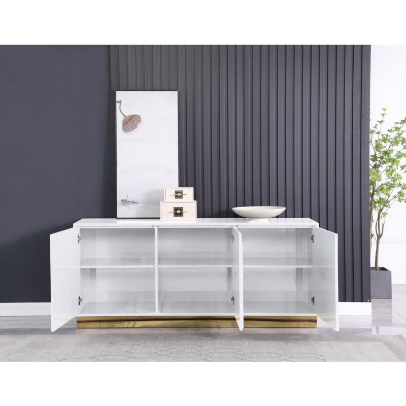 Maria Modern High Gloss Lacquer Sideboard In White