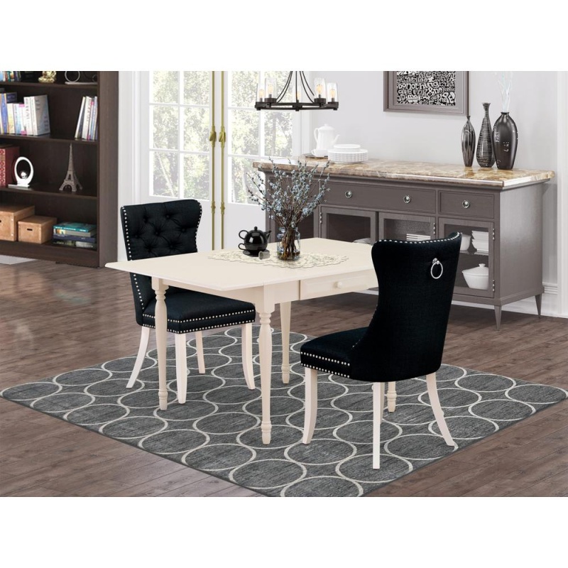 3 Piece Kitchen Table Set with Rectangle Dropleaf Table