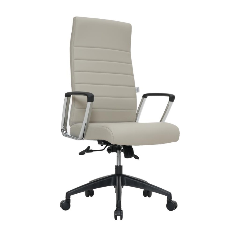 Leisuremod Hilton Modern High-Back Leather Office Chair, Tan